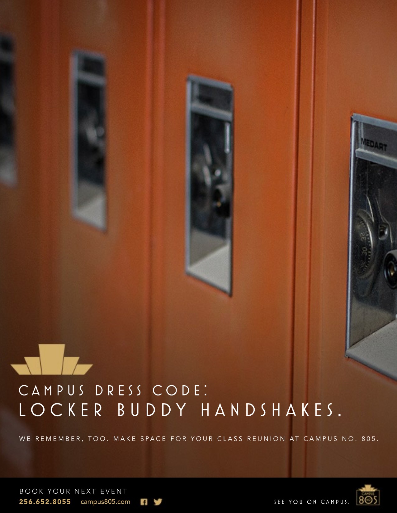 Campus No. 805 print ad — Campus Dress Code: Locker Buddy Handshakes